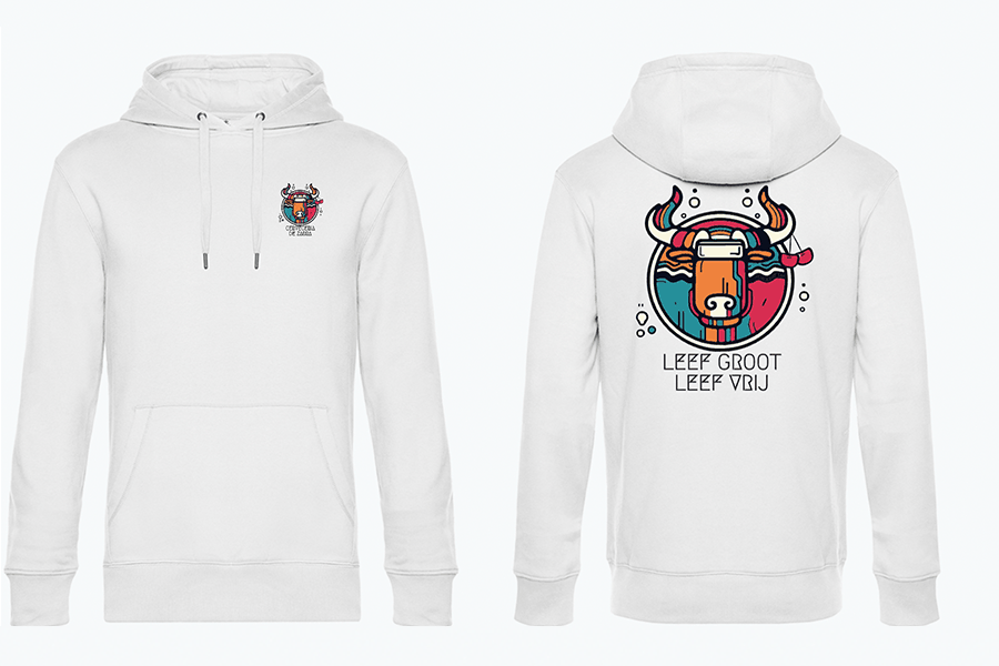 Sweater Wit Leef groot, Leef vrij